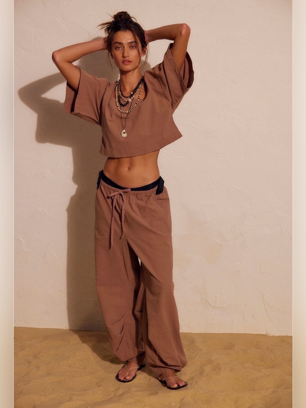 Free people beach bold pant set